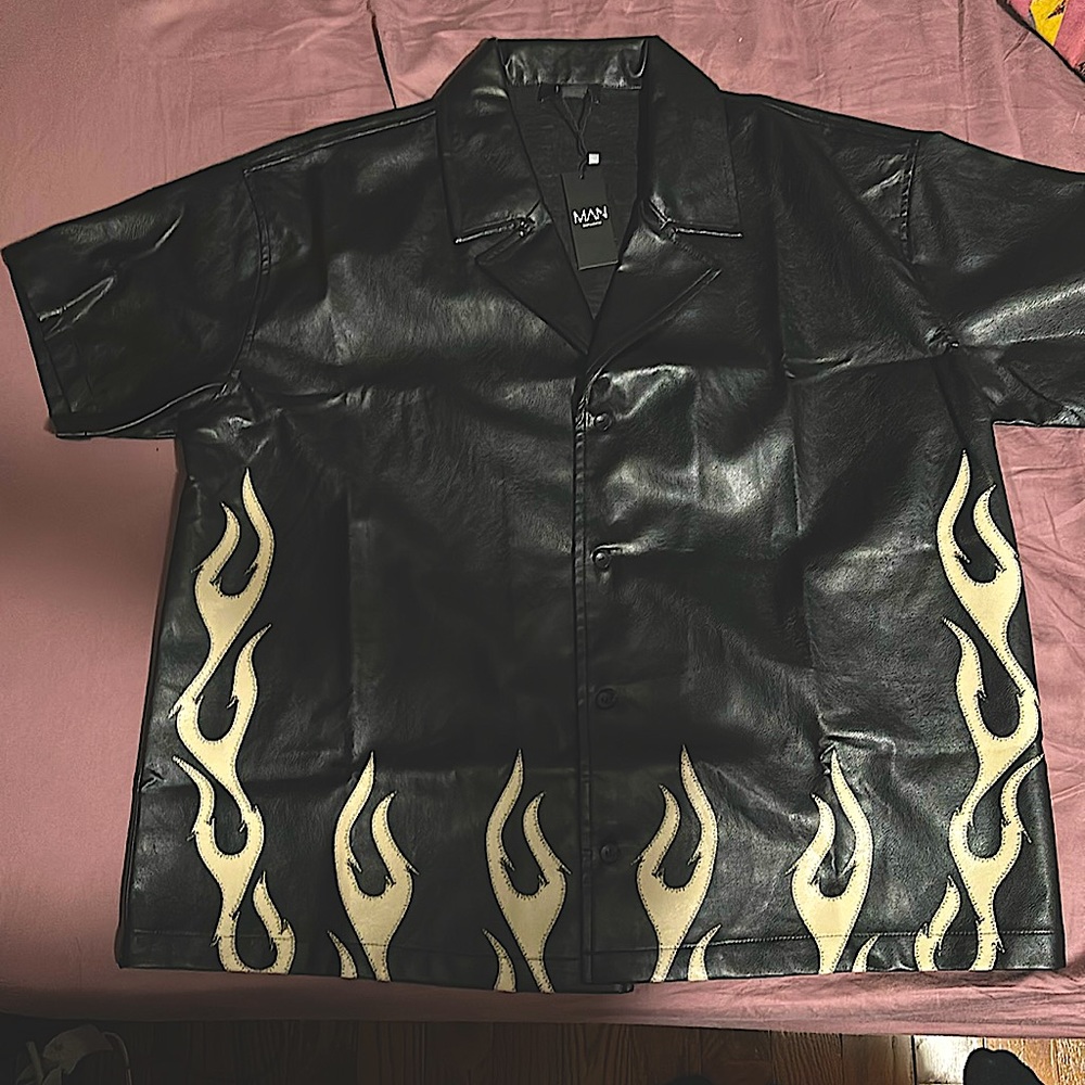 Oversized Medium Fake Leather Shirt